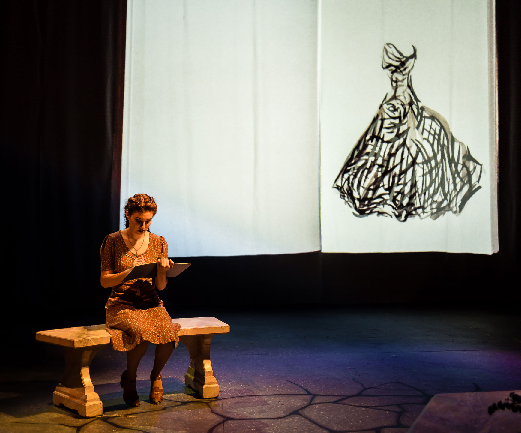 In the Time of the Butterflies multimedia stage design